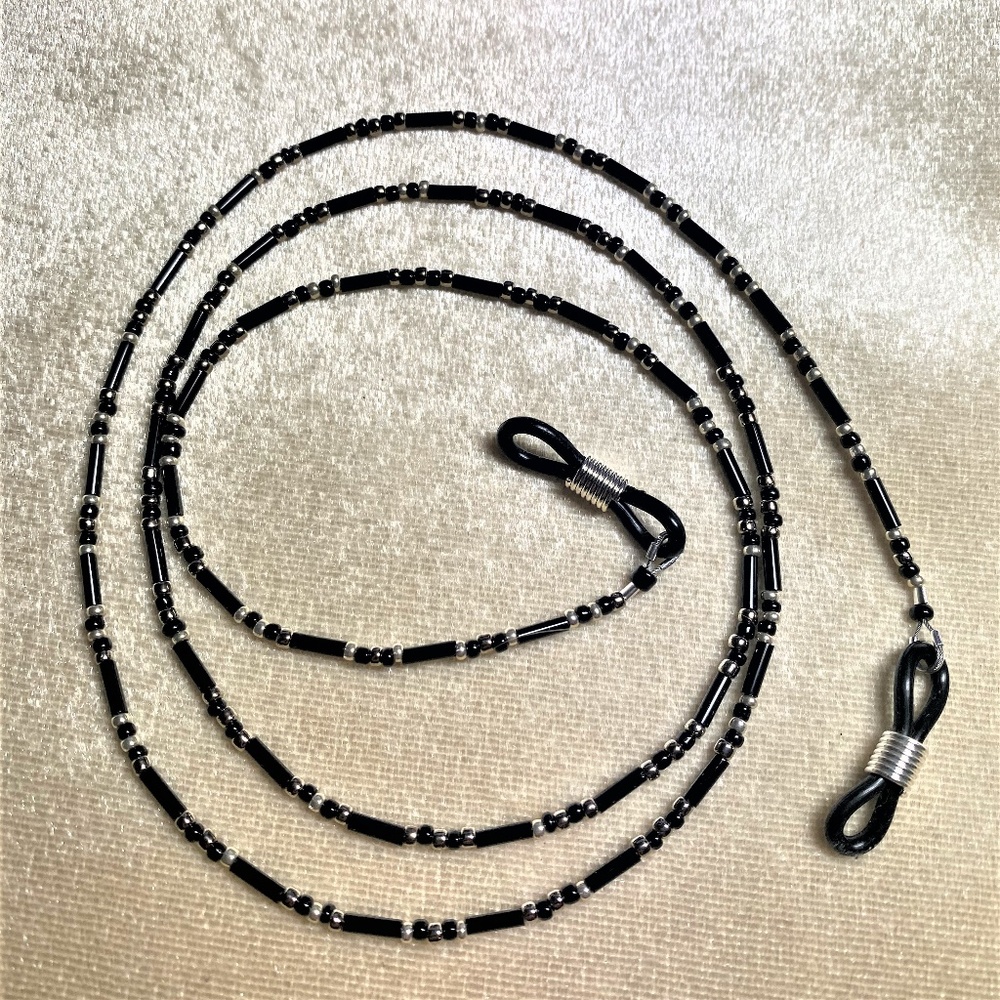 Black & Silver Eyeglass Chain #1344